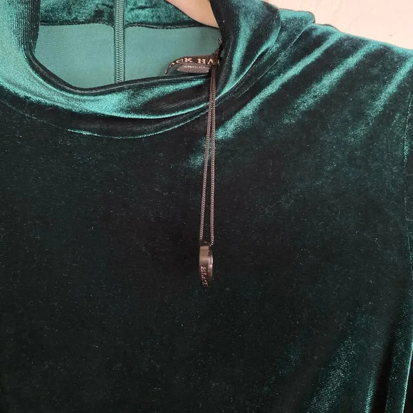 NWOT BLACK HALO Dark Green Briar Velvet Mini Dress Size 2 Holiday Faux Wrap - Picture 7 of 8